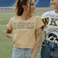 Iowa Oversized Outline Cropped Cuffed Tee