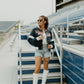 Auburn Miles Swipe Satin Varsity Jacket