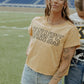 Iowa Oversized Outline Cropped Cuffed Tee