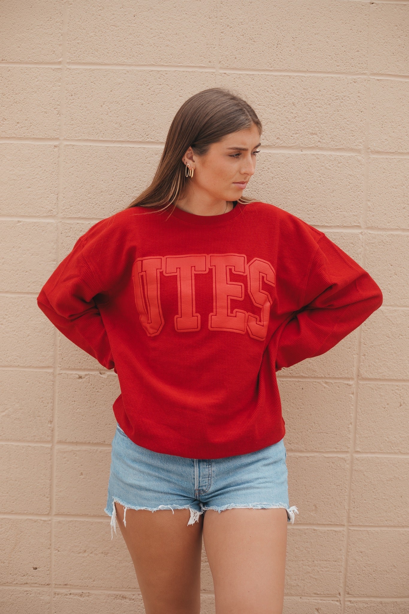 Utah Tonal Puff Corded Crew – Gameday Social Apparel