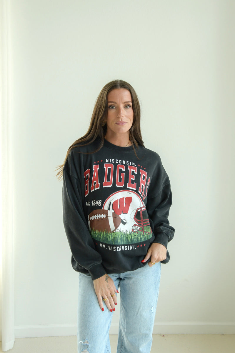 Wisconsin Malone Multimedia OS Fleece Crew – Gameday Social Apparel Co.