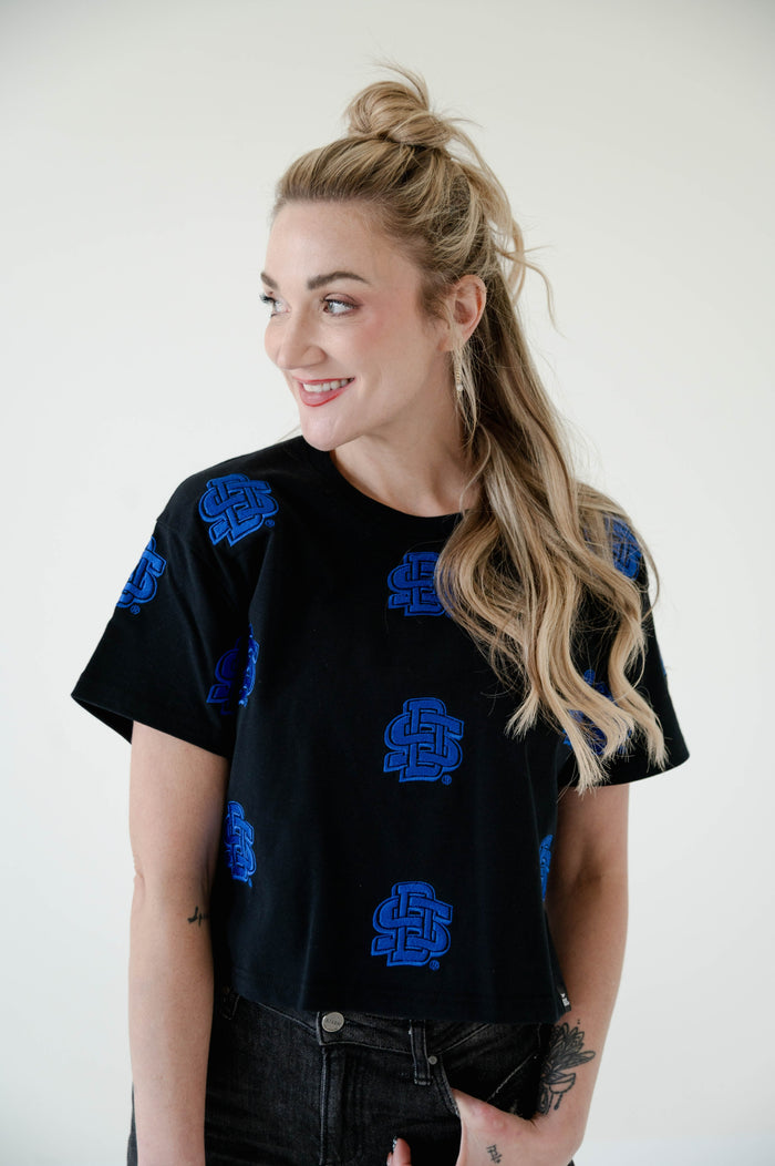 SD State Ritter Multi Color Heavyweight Crop Tee