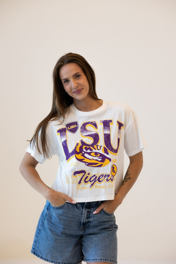LSU Maddux Multimedia Semi-Cropped Oversized Band Tee