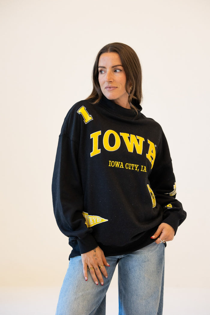 Iowa All Over Scatter Oversized Funnel Neck