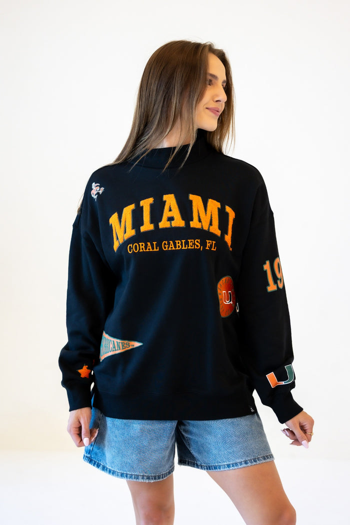 Miami All Over Scatter Oversized Funnel Neck