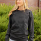 Alabama Logo Embossed Black Fleece Crew