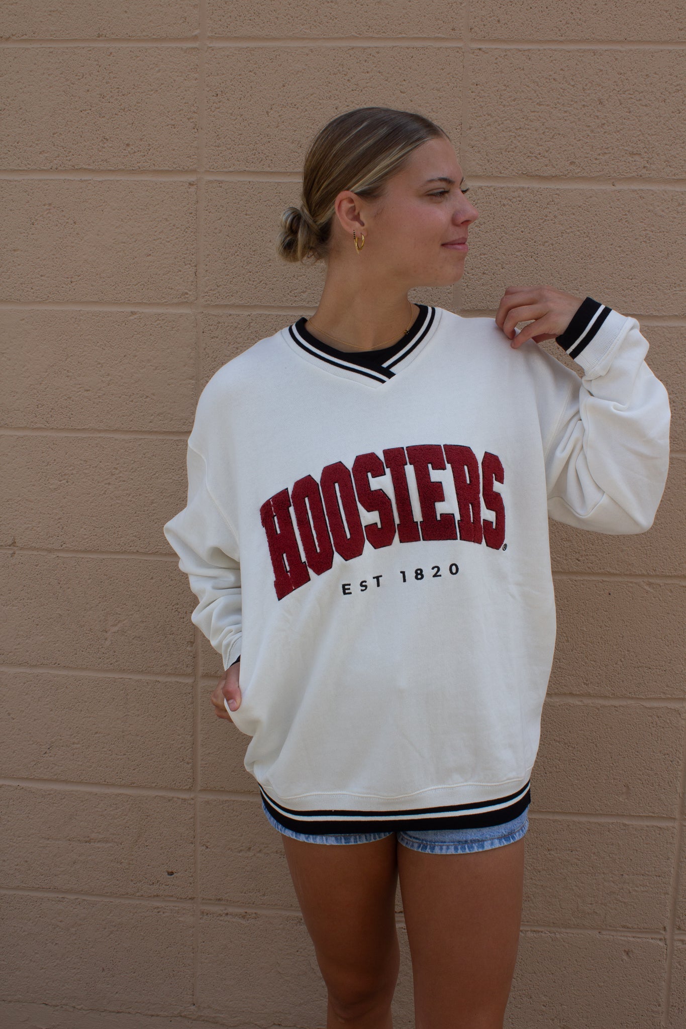 Indiana Allen Chenille Varsity V-Neck Pullover