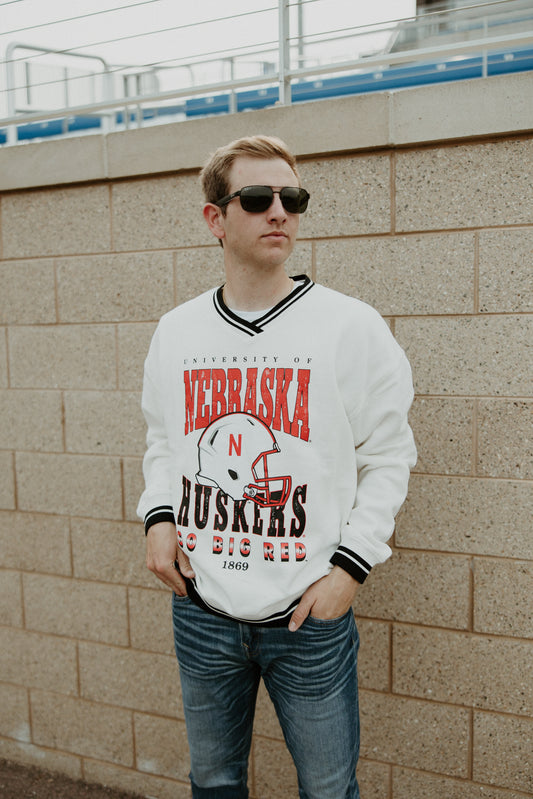 Nebraska Murray Hippie Helmet Varsity Pullover