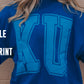 Rangers Varsity Puff Print Unisex Royal Blue Fleece Crewneck