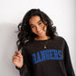 Rangers Varsity Puff Print Unisex Washed Black Fleece Crewneck