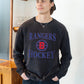 Rangers Wynn Washed Unisex Black Fleece Crewneck