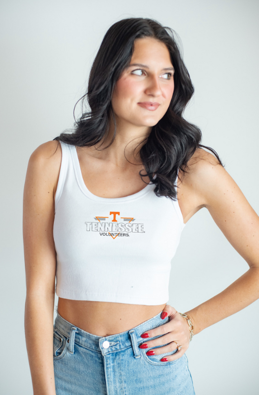 Tennessee Fitz Triangle Embroidered Cropped Tank
