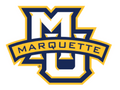 Marquette logo with 'M' and 'U' in blue and gold on a white background