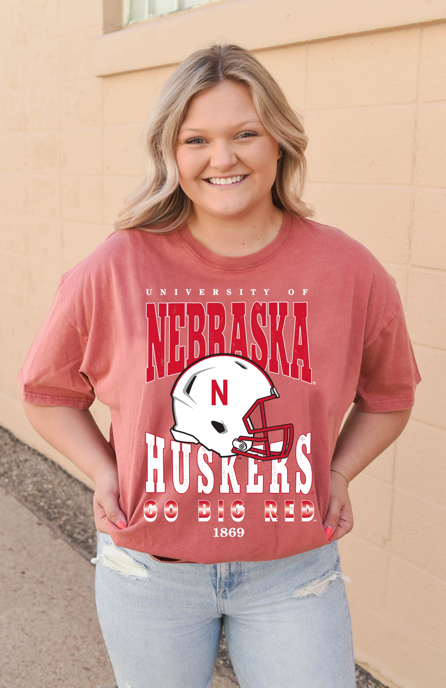 Nebraska Murray Hippie Helmet Red T-Shirt