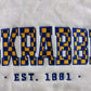 SDSU Carter Checkered Embroidery Fleece Crew