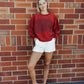 Nebraska Tonal Puff Print Corded Crew