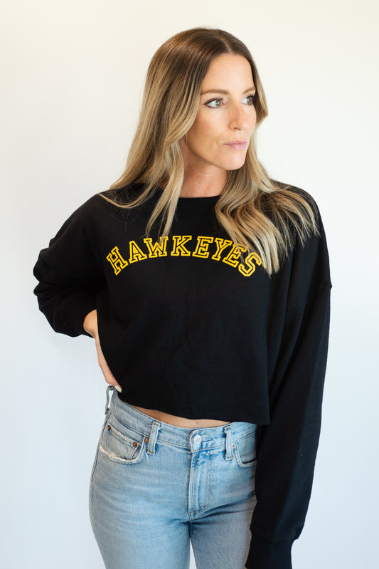 Iowa Velvet Elvis Cropped Crewneck