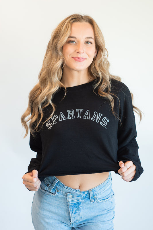 Michigan State Velvet Elvis Cropped Crew