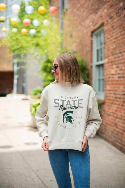 Michigan State Frisco Cropped Mockneck